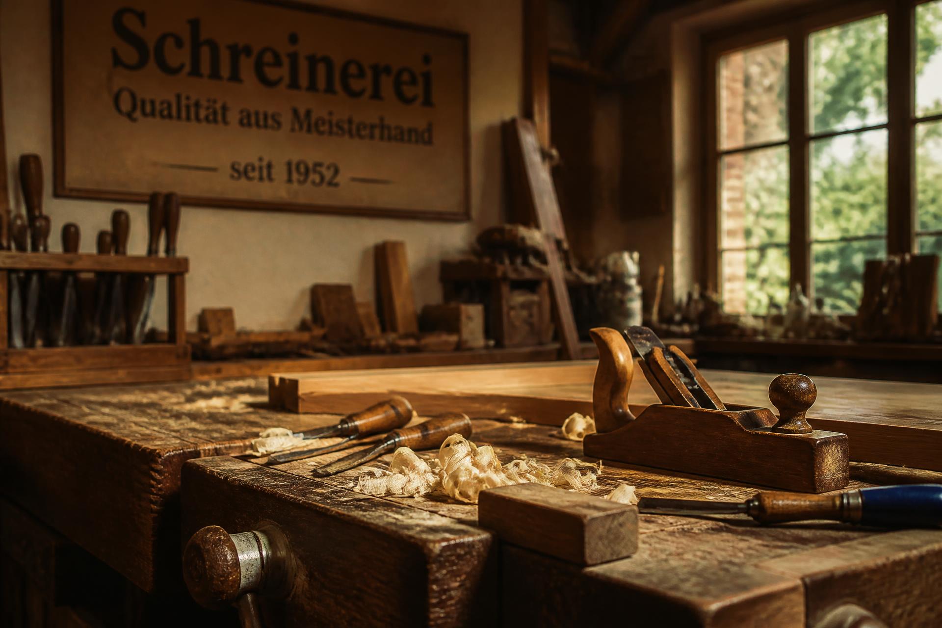 Traditionelle Schreinerei-Werkstatt mit Werkzeugen